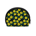Drawing Daffodil Flower Pattern Print Coin Purse