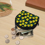 Drawing Daffodil Flower Pattern Print Coin Purse