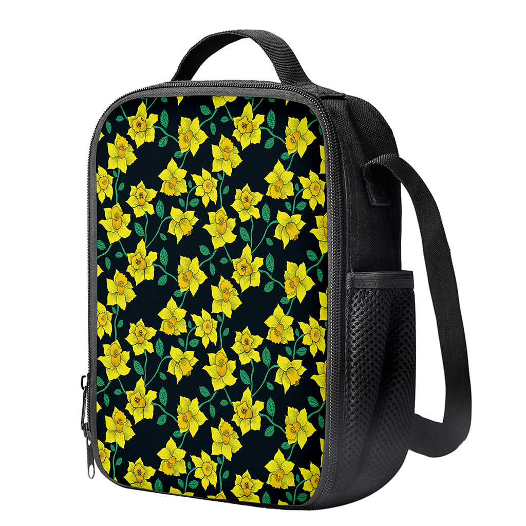 Drawing Daffodil Flower Pattern Print Crossbody Lunch Bag