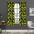 Drawing Daffodil Flower Pattern Print Grommet Curtain Panels