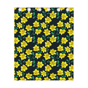 Drawing Daffodil Flower Pattern Print Curtain