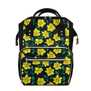 Drawing Daffodil Flower Pattern Print Diaper Bag