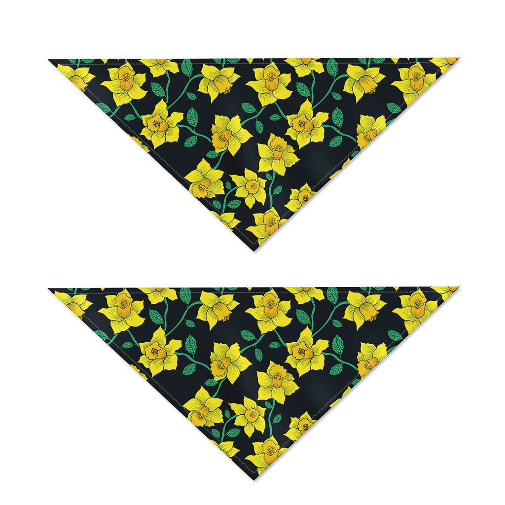 Drawing Daffodil Flower Pattern Print Dog Bandana