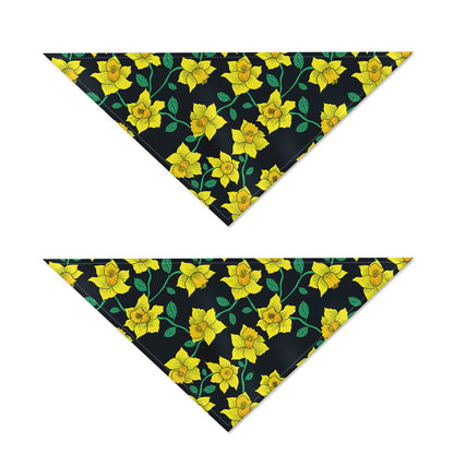 Drawing Daffodil Flower Pattern Print Dog Bandana