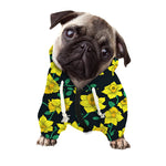 Drawing Daffodil Flower Pattern Print Dog Zip Up Hoodie