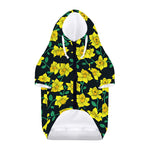 Drawing Daffodil Flower Pattern Print Dog Zip Up Hoodie