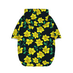 Drawing Daffodil Flower Pattern Print Dog Zip Up Hoodie