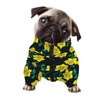 Drawing Daffodil Flower Pattern Print Dog Zip Up Jacket