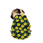 Drawing Daffodil Flower Pattern Print Dog Zip Up Jacket