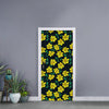 Drawing Daffodil Flower Pattern Print Door Sticker