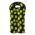 Drawing Daffodil Flower Pattern Print Double Neoprene Wine Tote