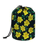 Drawing Daffodil Flower Pattern Print Drawstring Makeup Bag