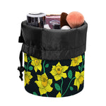 Drawing Daffodil Flower Pattern Print Drawstring Makeup Bag