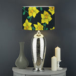 Drawing Daffodil Flower Pattern Print Drum Lamp Shade