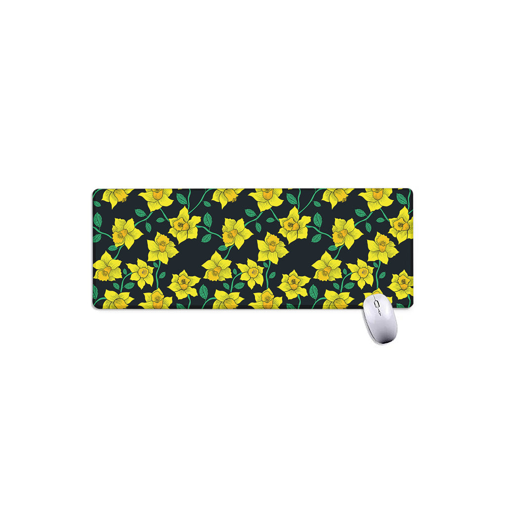 Drawing Daffodil Flower Pattern Print Extended Mouse Pad