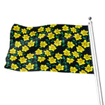 Drawing Daffodil Flower Pattern Print Flag