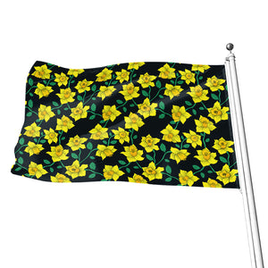 Drawing Daffodil Flower Pattern Print Flag