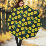 Drawing Daffodil Flower Pattern Print Foldable Umbrella