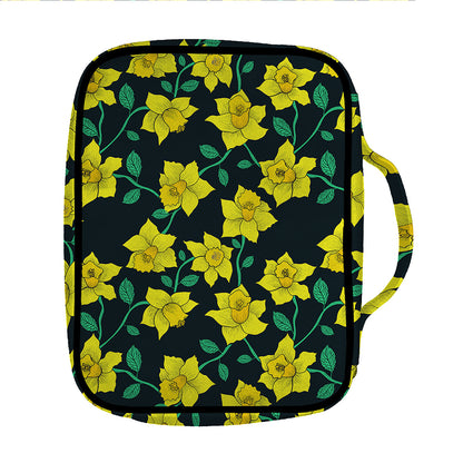 Drawing Daffodil Flower Pattern Print Front Pocket Bible Bag