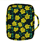 Drawing Daffodil Flower Pattern Print Front Pocket Bible Bag