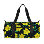 Drawing Daffodil Flower Pattern Print Gym Bag
