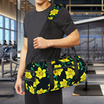Drawing Daffodil Flower Pattern Print Gym Bag