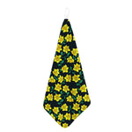 Drawing Daffodil Flower Pattern Print Hand Towel