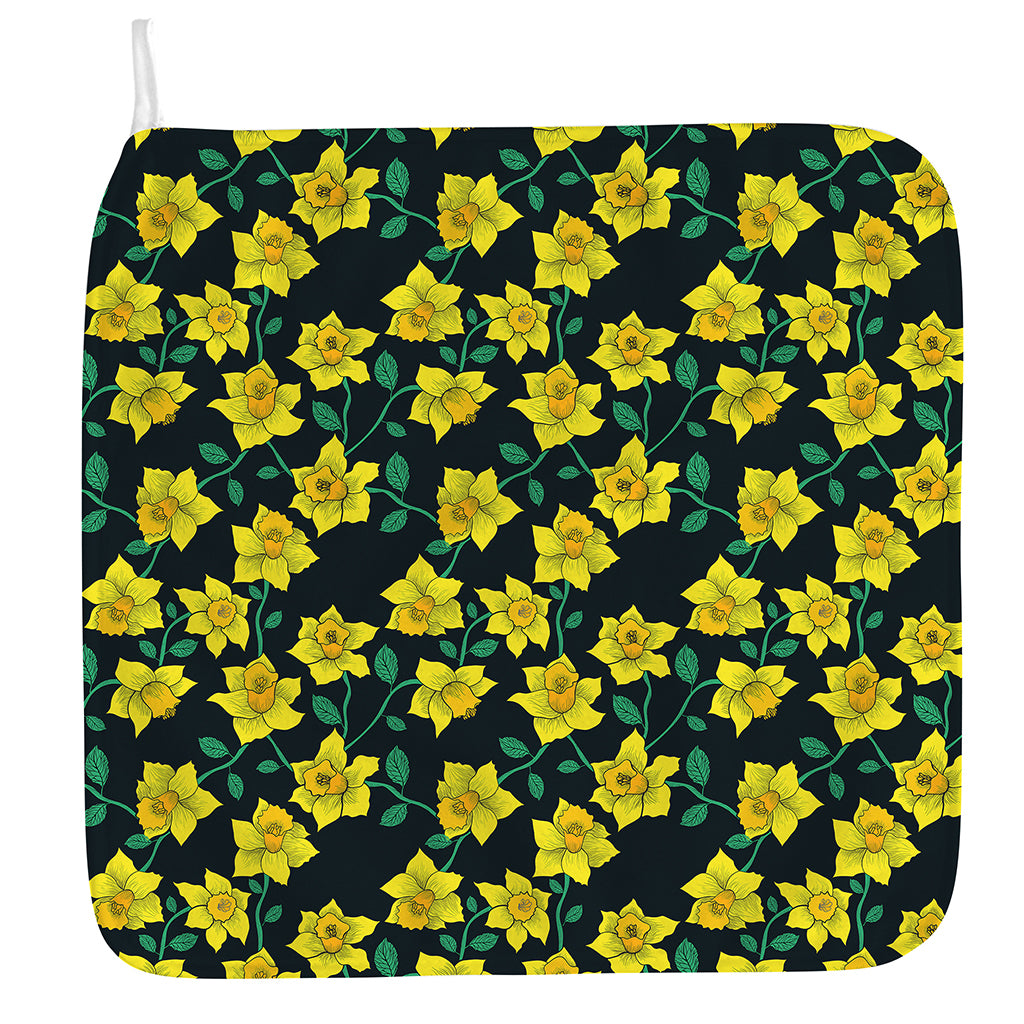 Drawing Daffodil Flower Pattern Print Hand Towel