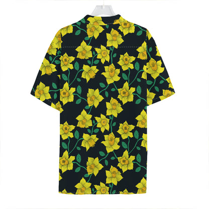 Drawing Daffodil Flower Pattern Print Hawaiian Shirt