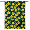 Drawing Daffodil Flower Pattern Print House Flag