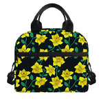 Drawing Daffodil Flower Pattern Print Insulated Lunch Bag