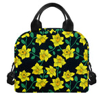 Drawing Daffodil Flower Pattern Print Insulated Lunch Bag