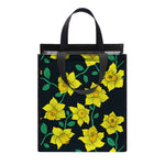 Drawing Daffodil Flower Pattern Print Insulated Lunch Tote