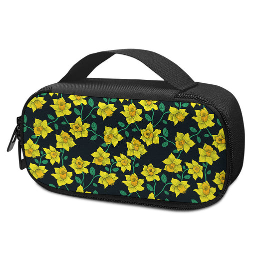 Drawing Daffodil Flower Pattern Print Insulin Cooler Travel Case