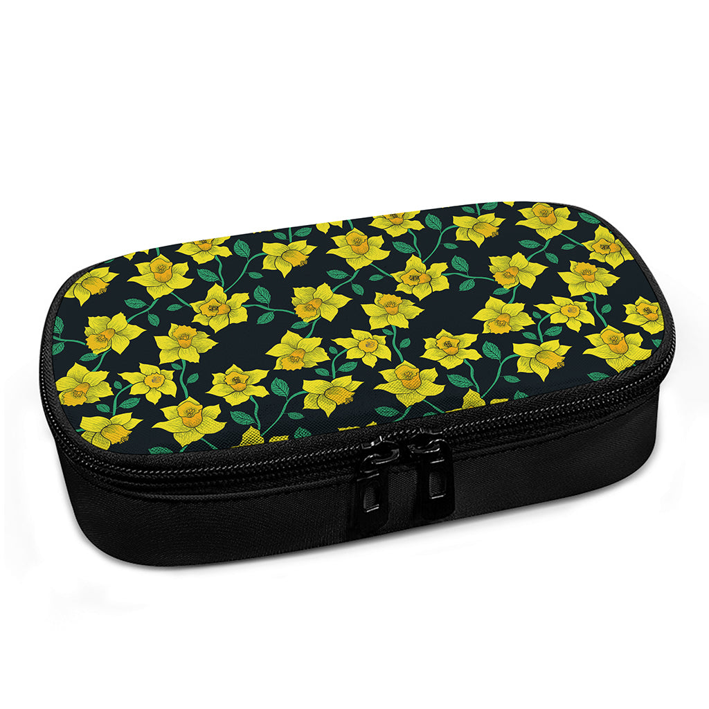 Drawing Daffodil Flower Pattern Print Insulin Cooler Travel Case