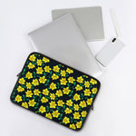 Drawing Daffodil Flower Pattern Print Laptop Sleeve
