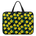 Drawing Daffodil Flower Pattern Print Laptop Sleeve With Handle