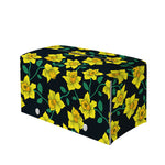 Drawing Daffodil Flower Pattern Print Leather Tissue Box Cover