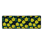 Drawing Daffodil Flower Pattern Print Long Kitchen Mat
