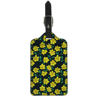 Drawing Daffodil Flower Pattern Print Luggage Tag