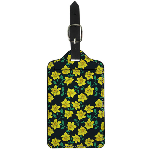 Drawing Daffodil Flower Pattern Print Luggage Tag