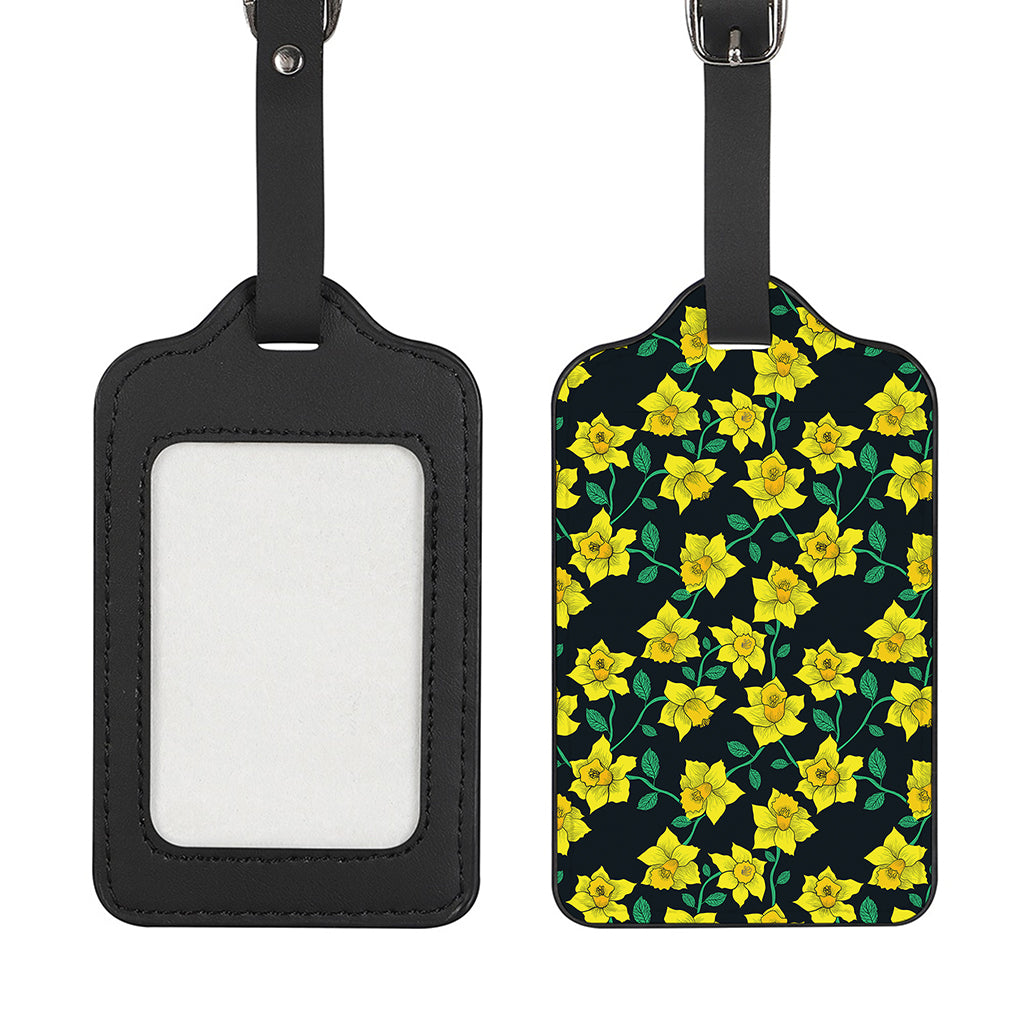 Drawing Daffodil Flower Pattern Print Luggage Tag