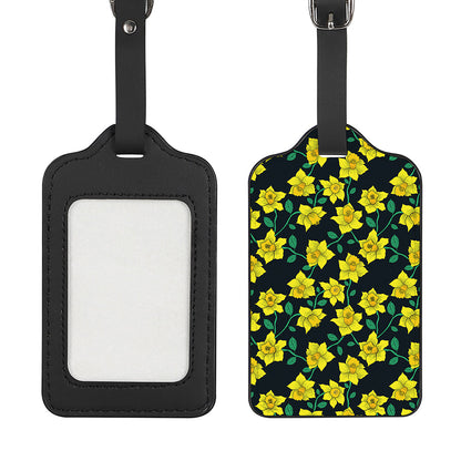 Drawing Daffodil Flower Pattern Print Luggage Tag