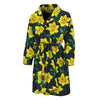 Drawing Daffodil Flower Pattern Print Men's Bathrobe