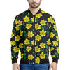 Drawing Daffodil Flower Pattern Print Men's Bomber Jacket