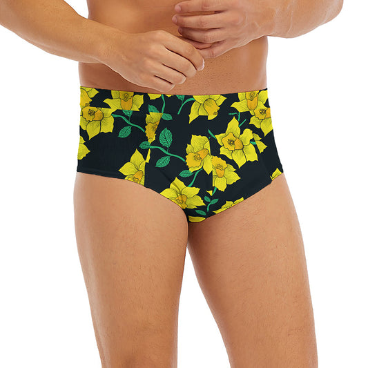 Drawing Daffodil Flower Pattern Print Men's Briefs