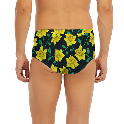 Drawing Daffodil Flower Pattern Print Men's Briefs
