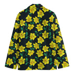 Drawing Daffodil Flower Pattern Print Men's Cotton Blazer