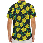 Drawing Daffodil Flower Pattern Print Men's Deep V-Neck Shirt