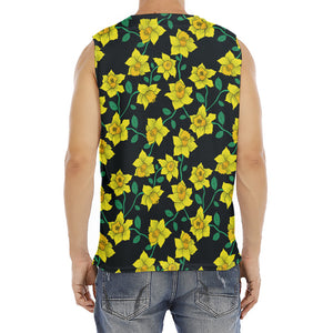 Drawing Daffodil Flower Pattern Print Men's Fitness Tank Top